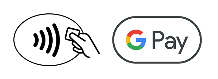 Contactless logo and Google Pay logo