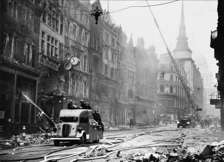 London was badly damaged during German bombing raids during the second world war}