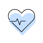 Icon of a hear with a heartbeat