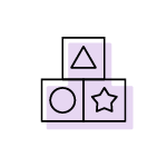 Tree blocks with symbols, circle, triangle and star
