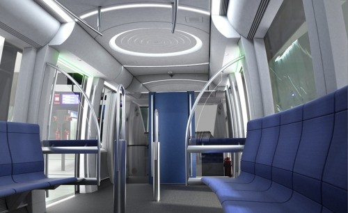Inside of a Metro train