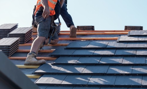 Builder on roof