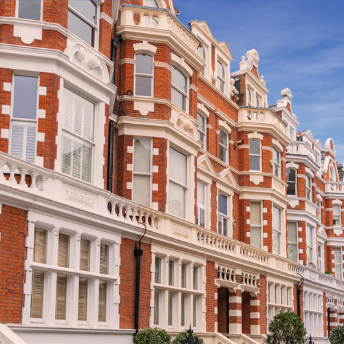 Terraced houses in Kensington, London