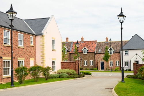 Terraced houses in a village