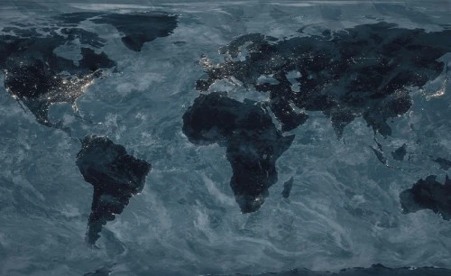 Satellite image of world map