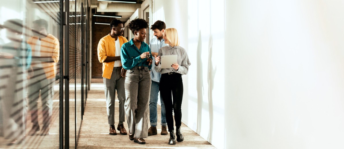 Millennials in startup office