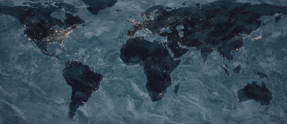 Satellite image of world map