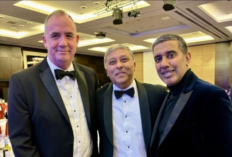 Justin Snoxell with guests at the Asian Business Awards