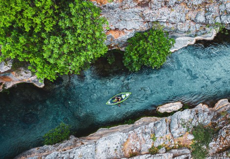 Canoe on river
