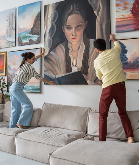 creative young family couple