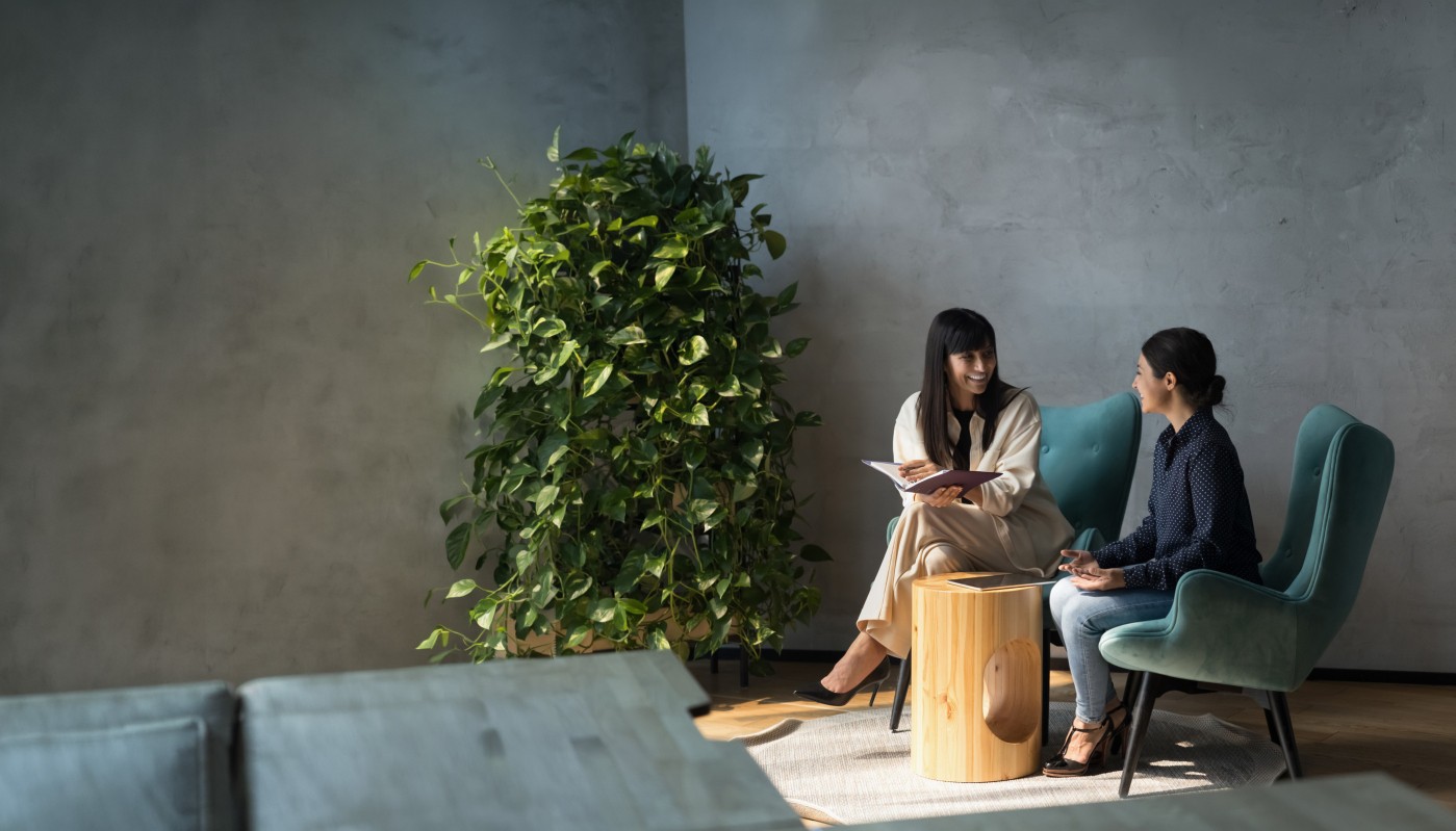 Professionals talking in the office