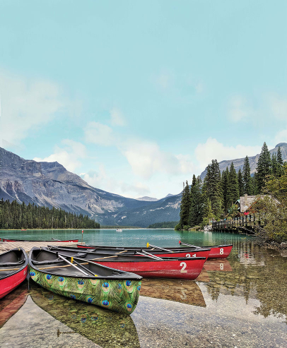 Canoe on lake